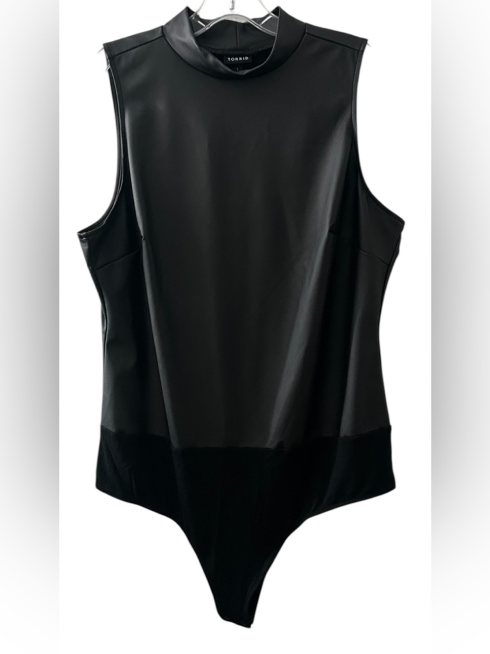 TORRID Black Faux Leather Mock Neck Sleeveless Bodysuit Women’s Plus Size 1